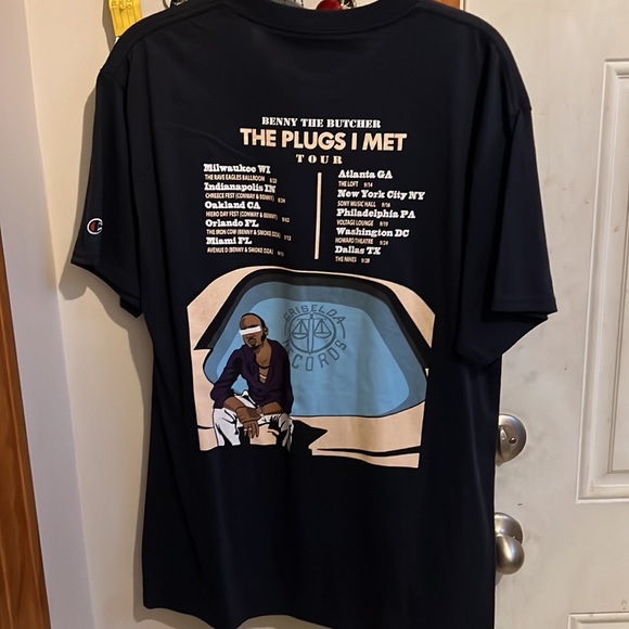 🦂🔞7️⃣Benny The Bu🗡️cher 🔪  "The Plugs I Met" OFFICIAL TOUR SHIRT!! 🇬❎🇫®️ - Picture 3 of 3